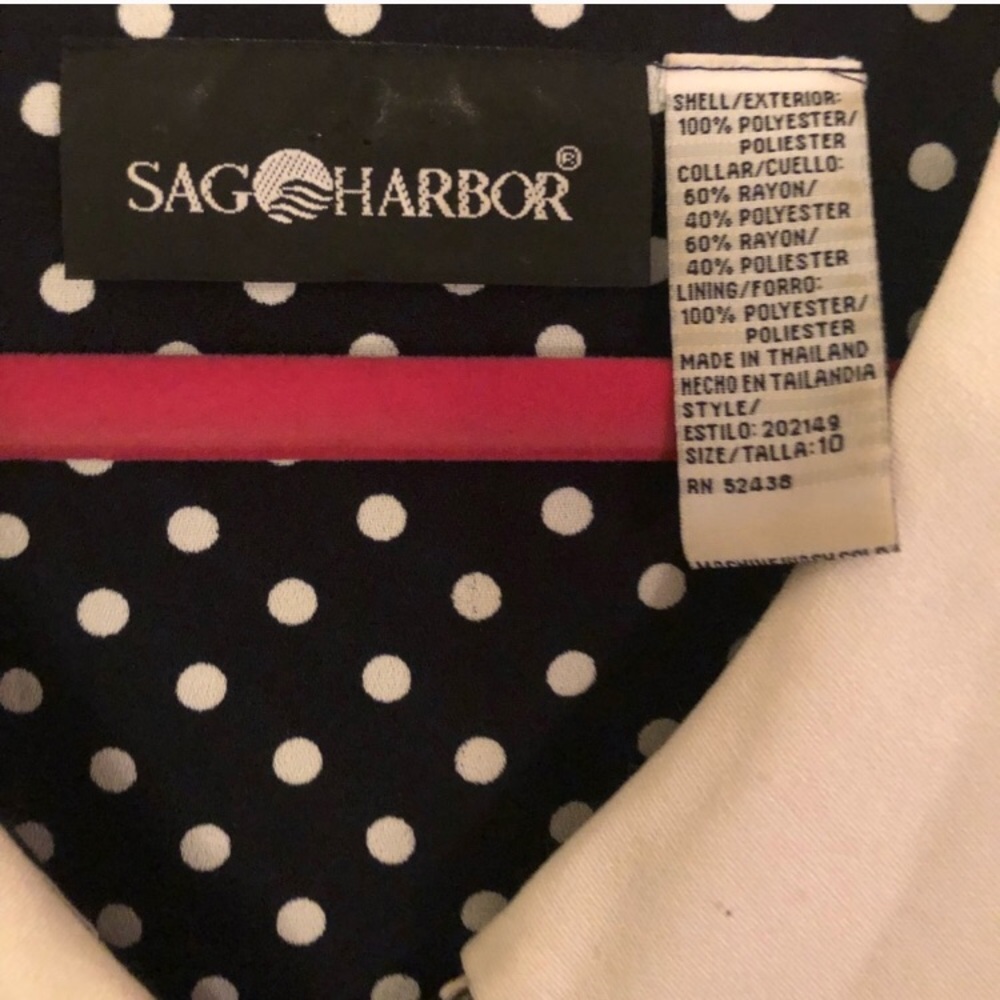 {Sag Harbor VTG} Short sleeve b/w polka dot dress - Picture 8 of 8